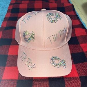 Baby Pink “TikTok” Studded Baseball Cap